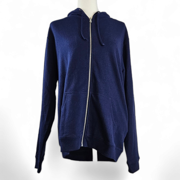 NWT Hill House The Teddy Zip Up Light Weight Jacket Sz. S Navy Blue - Picture 3 of 7